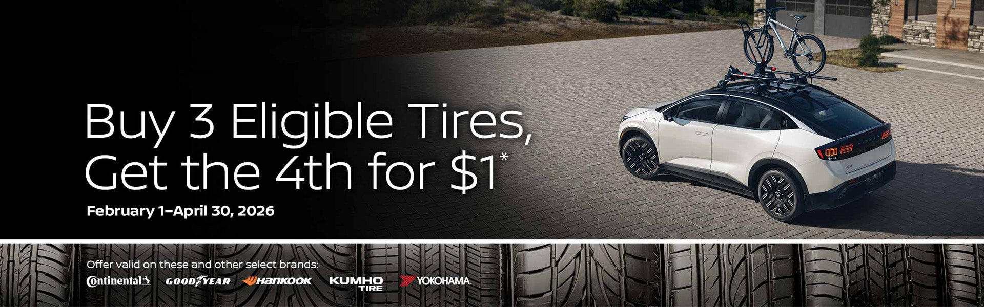 Buy 3 Eligible Tires Get the 4th for $1