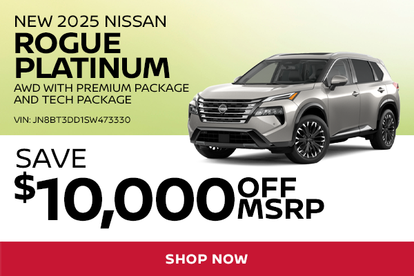 New 2025 Nissan Rogue Platinum AWD
with Premium Package and Tech Package